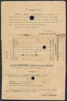 1877-1880 3 db használatlan, de lyukasztott levelezőlap hátoldali nyomtatott szövegekkel