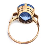14K arany (Au) gyűrű akvamarinnal br 5,42 g