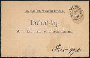 1895 Komplett 31kr táviratlap "NÉMET-PRÓNA" - Privigye, plusz bérmentesítés nélkül