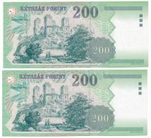 1998. 200Ft (2x) sorszámkövetők "FC 1599755 - FC 1599756" T:UNC