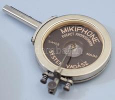 1928 Mikiphone System Vadász zsebgramofon hozzá tartozó tűkkel tartézékokkal, működik Ritka magyar s...