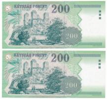 1998. 200Ft (2x) sorszámkövetők "FC 1599992 - FC 1599993" T:UNC