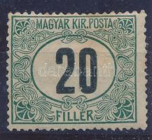 1908 Zöldportó III. 20f 3-as vízjelállással (62.000)