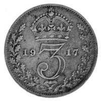 Nagy-Britannia 1917. 3p Ag "V. György" T:XF
Great Britain 1917. 3 Pence Ag "George V...