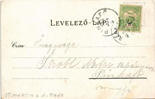 1905 Rábaszentmárton, Németszentmárton, Sankt Martin an der Raab; Fő tér, templom, Fő utca, F. Cleme...