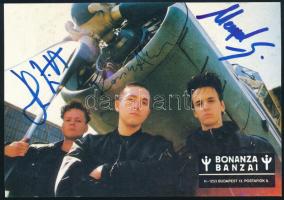 cca 1990 A Bonanza Banzai együttes tagjai által aláírt kép