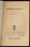 Tihanyi Miklósné: Fatornyos kisfalu. (Eger, 1942), Népművelő Testvérek Társaságának Hevesmegyei Nőne...
