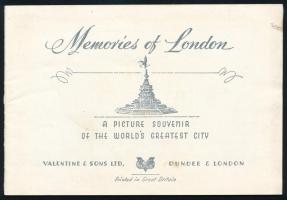 cca 1946 Memories of London, A Picture Souvenir of the World's Greatest City, színes képekkel illusztrált album, kiadói tűzött papírkötés, minimálisan sérült, 32 p.