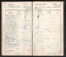 1947 József Nádor Műszaki és Gazdaságtudományi Egyetem leckekönyve, gróf Teleki Géza és mások aláírá...