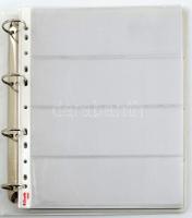 Fehér négy gyűrűs bankjegy album, 29db, javarészt "Esselte" műanyag berakólappal (benne 8d...