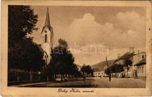 Alsókubin, Dolny Kubín; Námestie / tér, templom / square, church (EM)