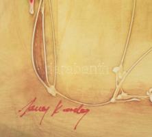 Kardos János (1946-2018): Ádám és Éva. Vegyes technika, papír. Jelzett. Üvegezett fakeretben. 100x70...