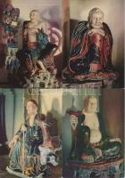 Vietnámi szobrok, keleti bölcsek - 12 db MODERN képeslap / Vietnamese statues - 12 modern postcards