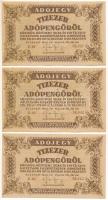 1946. 10.000AP (3x) sorszámkövetők, vízjeles papíron "D 39 96.641- 96.643" T:AU Adamo P49