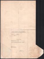 1926 Rakovszky Iván belügyminiszter által aláírt kinevezési okirat