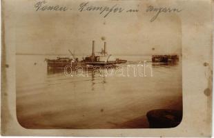 ~1916 Donau, Dampfer in Ungarn / gőzhajó a Dunán / Danube river with steamship. photo (fl)