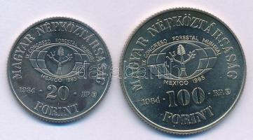 1984. 20Ft Cu-Ni "FAO - Védd az erdőt" + 100Ft Cu-Ni "FAO - Ha kivágod, ültess is&quo...