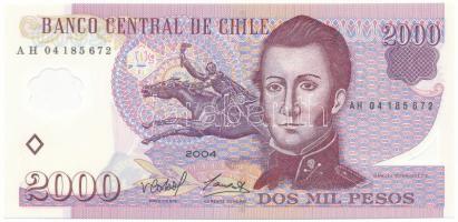 Chile 2004. 2000P (polymer) T:UNC Chile 2004. 2000 Pesos (polymer) C:UNC Krause P#160