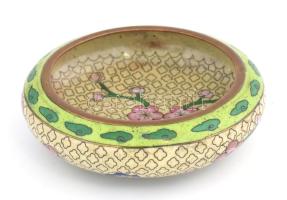 Cloissone régi kínai réz hamuzó. d: 11 cm