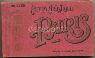 Paris. Album Artistique - 48 vues, nitoces in English and French / régi képeslap füzet 45 képeslappal / pre-1945 postcard booklet with 45 postcards