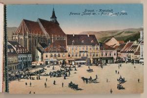 Brassó, Kronstadt, Brasov; Grünfeld Vilmos kiadása - régi képeslap füzet 19 képeslappal, ázott, több...