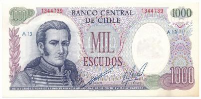 Chile DN(1973-1975) 1000E T:AU Chile ND(1973-1975) 1000 Escudos C:AU Krause P#146