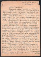 1955 Freytag Zoltán (1901-1983) levele Végh Gusztáv (1889-1973) festőművész, grafikusnak, amelyben festékvásárlásáról számol be: " Több mint 10 éven keresztül nem vettem magamnak egyetlen tubus festéket, mert vagy egyáltalán nem jutottam hozzá (...). Sok érdekes részlettel, 3 kézzel írt oldal, Freytag Zoltán sajátkezű aláírásával, eredeti borítékon Végh Gusztáv autográf soraival és aláírásával, utolsó oldal kissé sérült.
