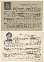 9 db RÉGI magyar kottás zenés képeslap. Murgács Kálmán zeneszerző aláírásával / Hungarian music shee...