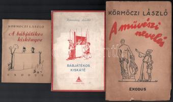 Körmöczi László: A bábjátékos kiskönyve + Bábjátékos kiskáté + A műészi nevelés. Kiadói papírkötés, kötetenként változó állapotban.