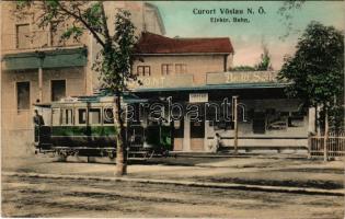 Bad Vöslau, Curort, Elektr. Bahn / tram station with Kalodont toothpaste and Brettl soap advertisement. Verlag Franz Rosner