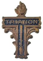 ~1920. "Trianon" festett bronz gyászjelvény tű nélkül (30x21mm) T:XF kopott festés