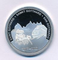 Svájc 2016. "Gotthard bázisalagút 2016 / Szent Gotthard" ezüstözött fém emlékérem kapszulá...