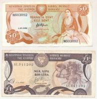 Ciprus 1988. 50c + 1992. 1P T:F Cyprus 1988. 50 Cent + 1992. 1 Pound C:F Krause P#52, P#53