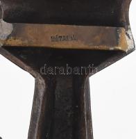 Kótai József (1940-): Hajó. Jelzett, bronz, 15x16 cm