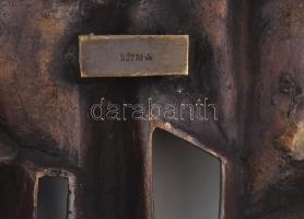 Kótai József (1940-): Hajó. Jelzett, bronz, 17x14 cm