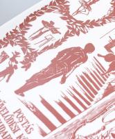 2 db postás mintával ellátott Hollóházi porcelán tárgy: "Postás Művelődési Központ Budapest&quo...