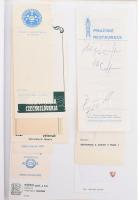 Reklámnyomtatványok (címkék, számolócédulák, stb.) gyűjteménye, nagyobbrészt modern, közte régi dara...