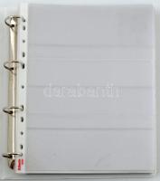 Fehér négy gyűrűs bankjegy album, 63db, javarészt "Esselte" műanyag berakólappal (benne 2d...