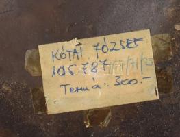 Kótai József (1940- ): Agamemnon. Zománcozott réz plakett, jelzett, hibátlan, 15x18 cm