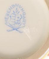 Herendi Viktória Fortuna Rust mintás bonbonier. Jelzett, kopással, d: 7,5 cm