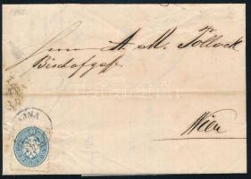 1865 10kr levélen teljes tartalommal "(B)AJNA" - "WIEN"