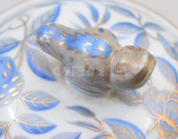 Herendi Zowa mintás bonbonier, állatfigura fogóval, jelzett, d: 9,5 cm