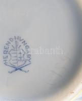 Herendi Zowa mintás bonbonier, állatfigura fogóval, jelzett, d: 9,5 cm