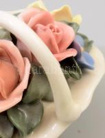 Ens virágkosár. Jelzett, m: 8 cm