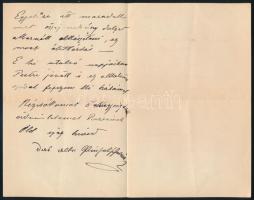 1904 Mednyánszky László (1852-1919) festőművész autográf levele dr. Löwenstein Arnoldnak a Pallas Ir...