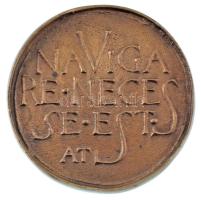 Asszonyi Tamás (1942-) 2001. "NAVIGARE NECESSE EST / R. D. MMI. IX. VIII." kétoldalas öntö...
