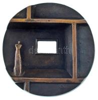 Csíkszentmihályi Róbert (1940-2021): 1979. "Otthon Kiállítás 1979" kétoldalas öntött bronz...