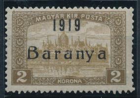 Baranya I. 1919 Parlament 2K hiányos B betű a Baranya szóban, Bodor vizsgálójellel