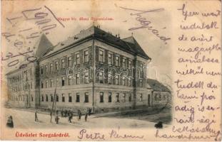 1900 Szekszárd, Szegzárd; Magyar kir. állami főgimnázium (EK) + "BUDAPEST-BROOD 32. SZ." vasúti mozgóposta