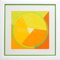 Fajó János (1937-2018): Forgó III., 1987. Szitanyomat, papír, jelzett. Számozott: 40/130. 31,5x31,5 ...